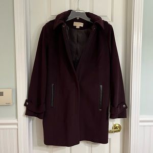 Michael Kors Wool Coat L Burgundy